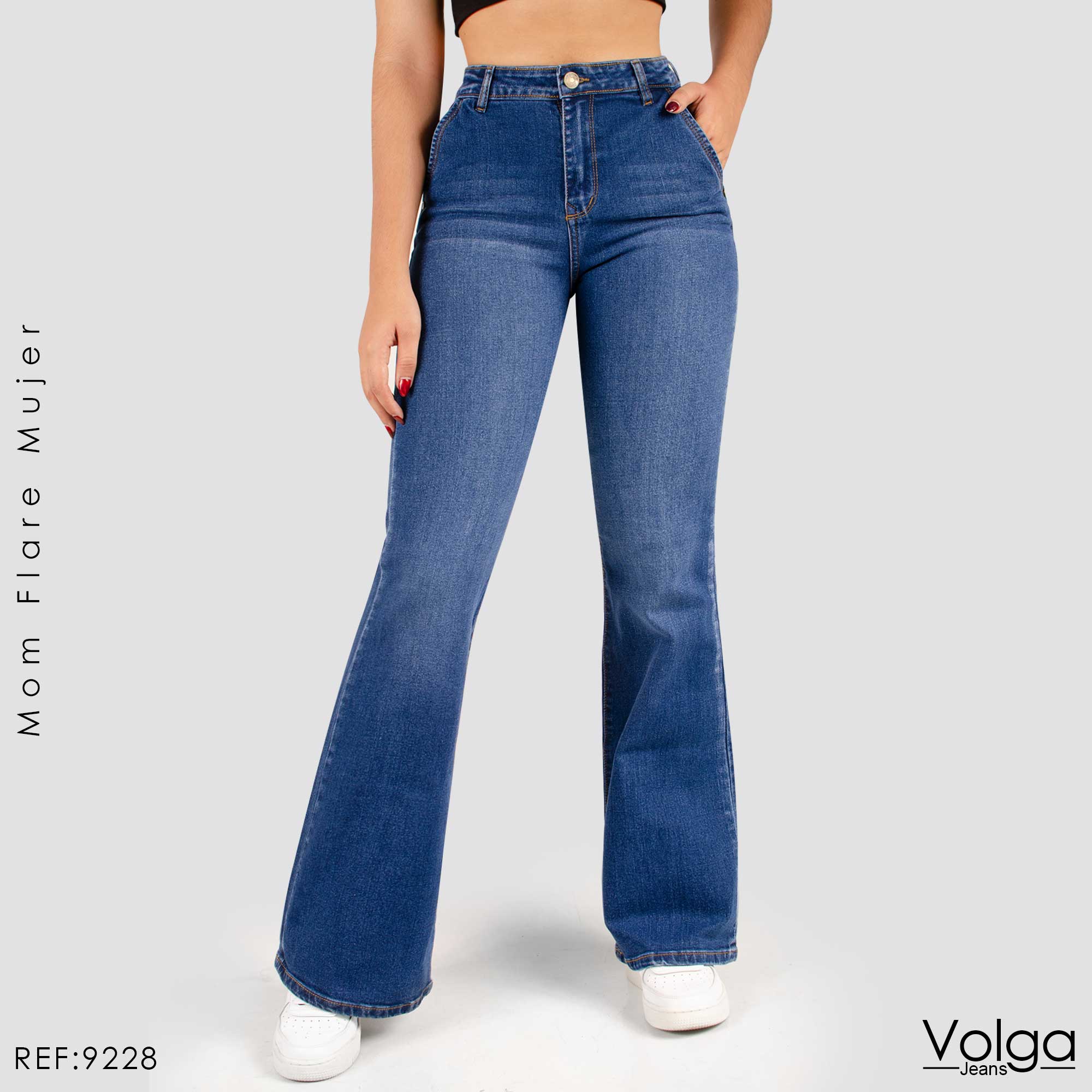 JEANS MUJER BOTA ANCHA TIRO ALTO 9228