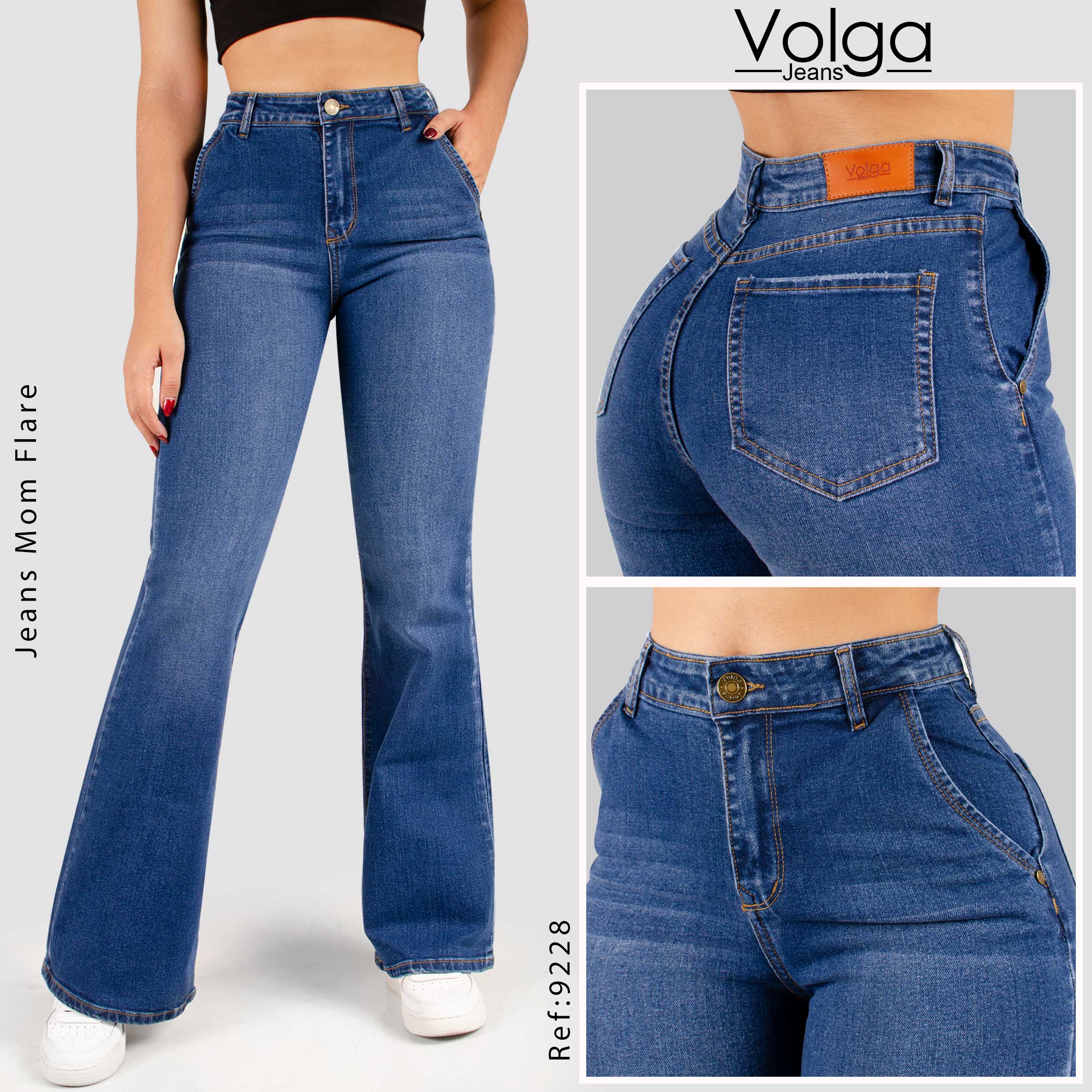 JEANS MUJER BOTA ANCHA TIRO ALTO 9228