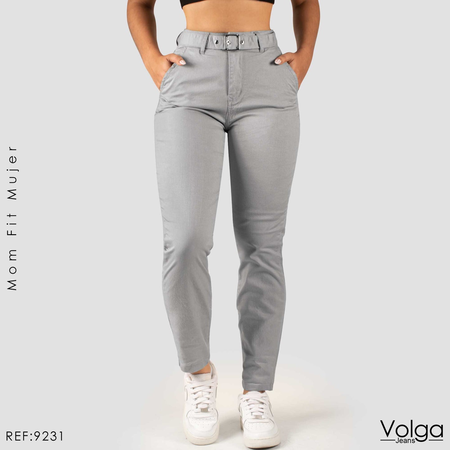 PANTALON DRILL MUJER TIRO ALTO 9231