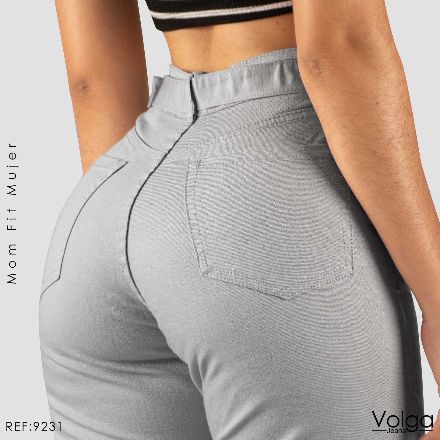 PANTALON DRILL MUJER TIRO ALTO 9231