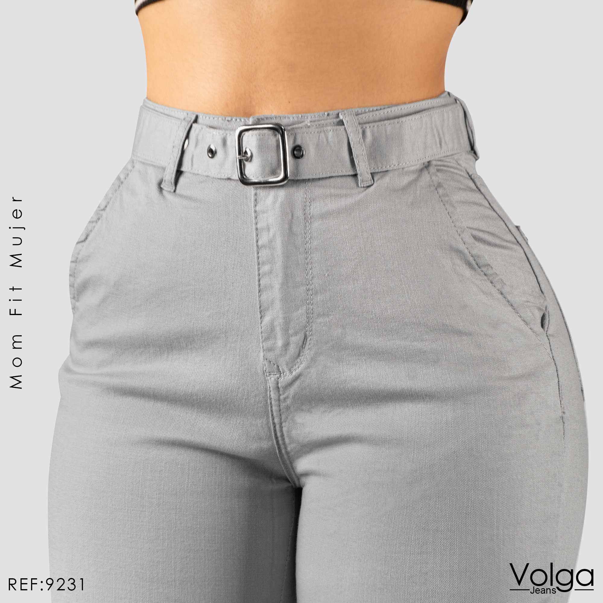 PANTALON DRILL MUJER TIRO ALTO 9231