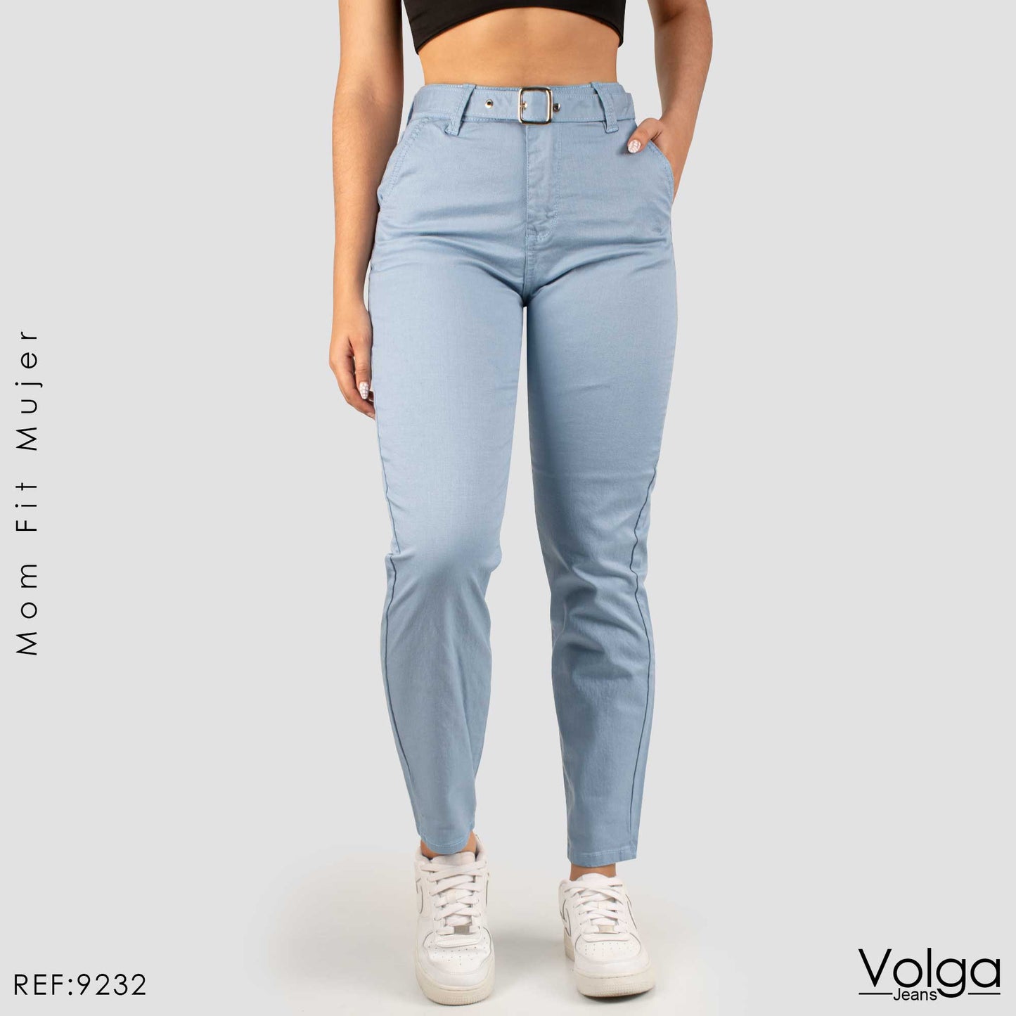 PANTALON DRILL MUJER TIRO ALTO 9232