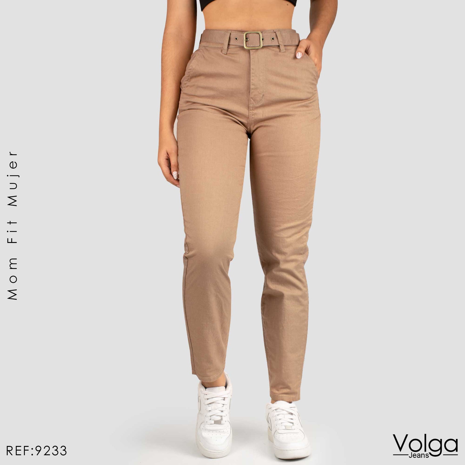 Pantalón Drill Beige Mujer PANTALON DRILL MUJER CARGO TIRO ALTO 9191