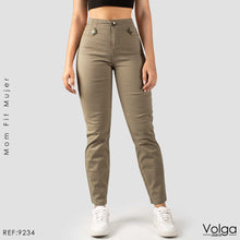 Cargar imagen en el visor de la galería, PANTALON DRILL MUJER MOM FIT TIRO ALTO 9234
