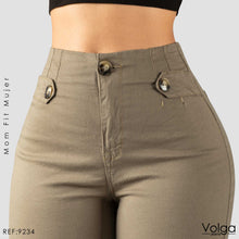 Cargar imagen en el visor de la galería, PANTALON DRILL MUJER MOM FIT TIRO ALTO 9234
