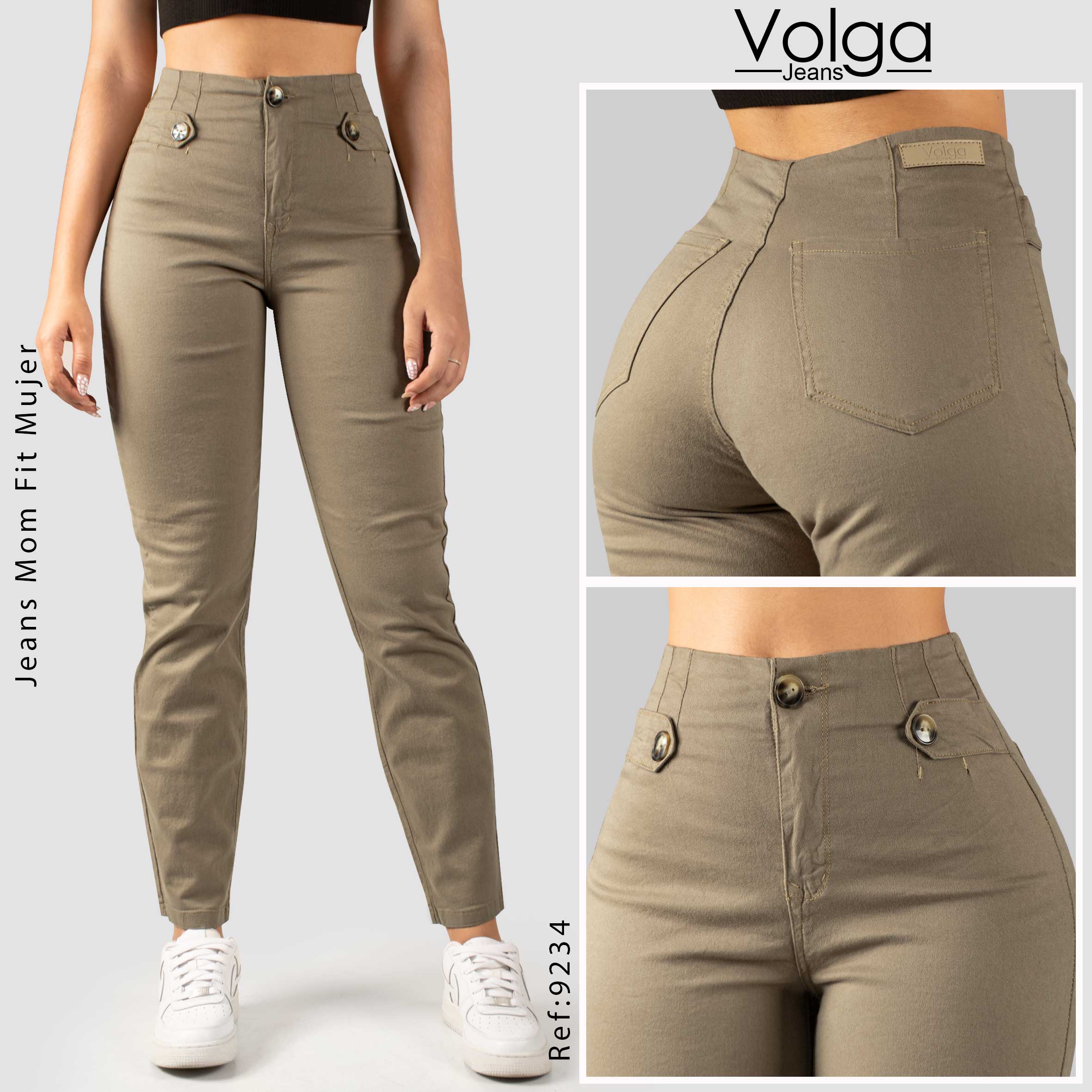 PANTALON DRILL MUJER MOM FIT TIRO ALTO 9234 – VOLGA SHOP | Tienda Online