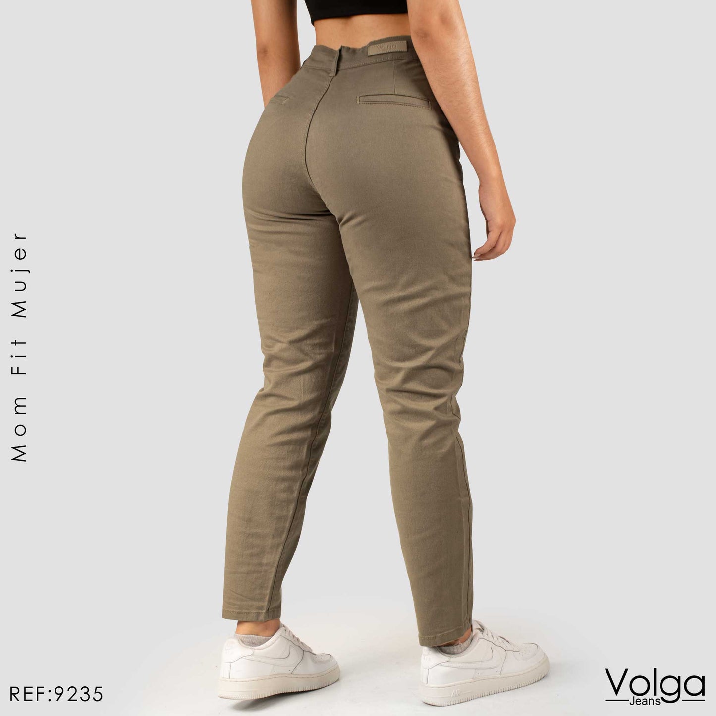 PANTALON DRILL MUJER MOM FIT TIRO ALTO 9235