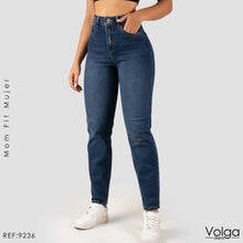 Cargar imagen en el visor de la galería, JEANS MUJER MOM FIT TIRO ALTO 9236
