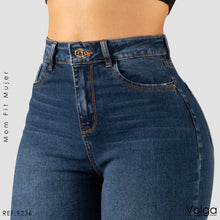 Cargar imagen en el visor de la galería, JEANS MUJER MOM FIT TIRO ALTO 9236
