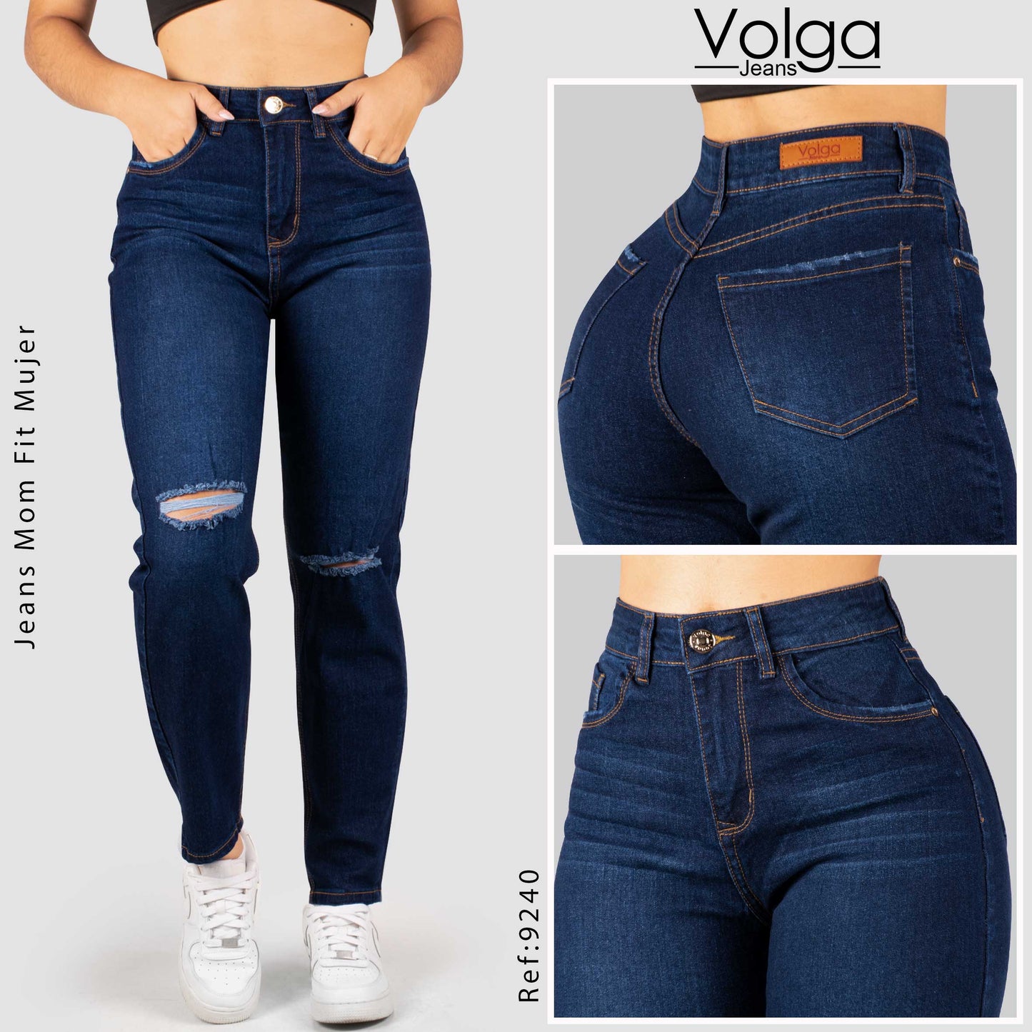 JEANS MUJER MOM FIT TIRO ALTO 9240