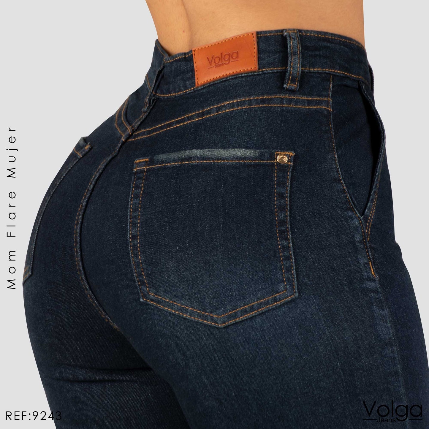JEANS MUJER MOM FLARE TIRO ALTO 9243