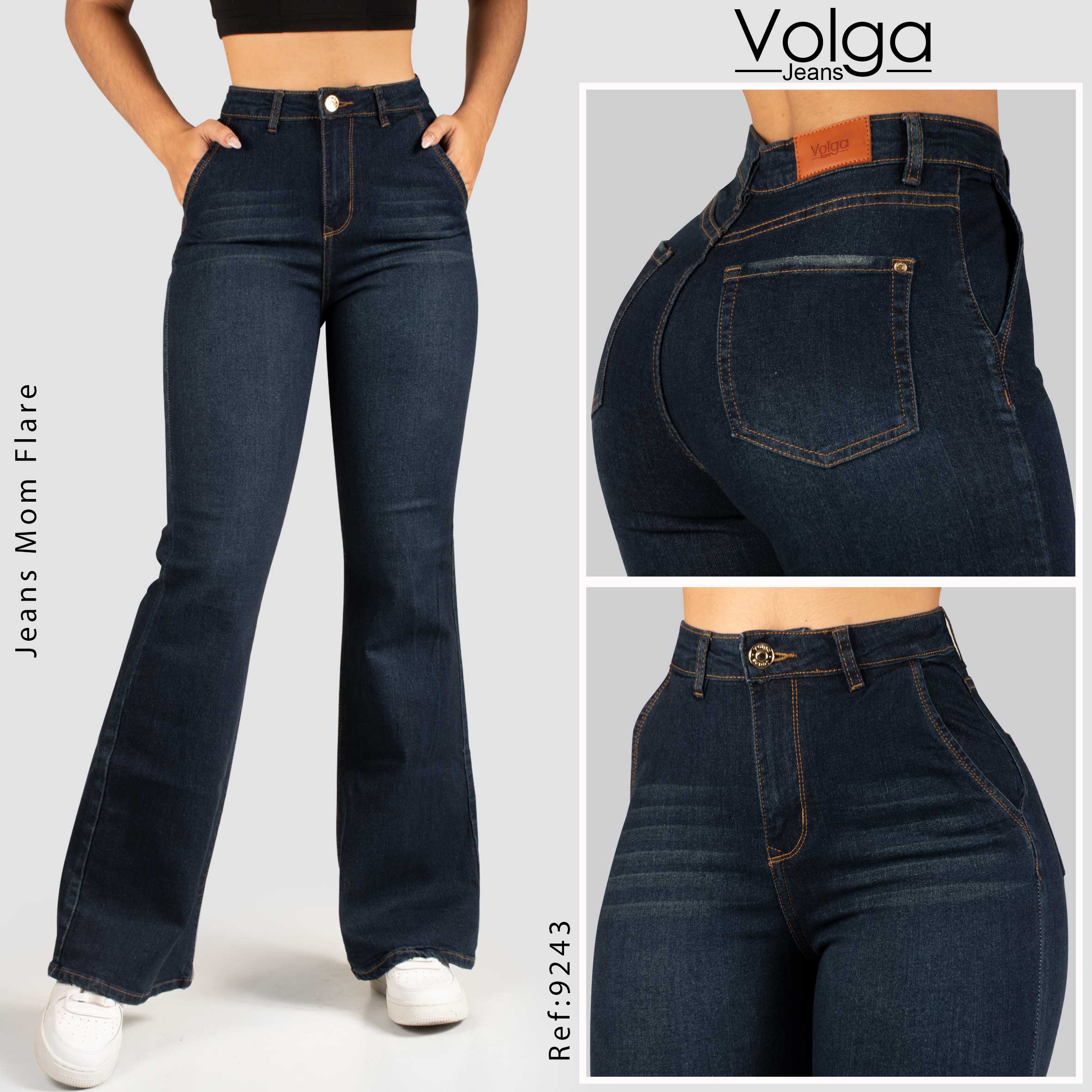JEANS MUJER MOM FLARE TIRO ALTO 9243