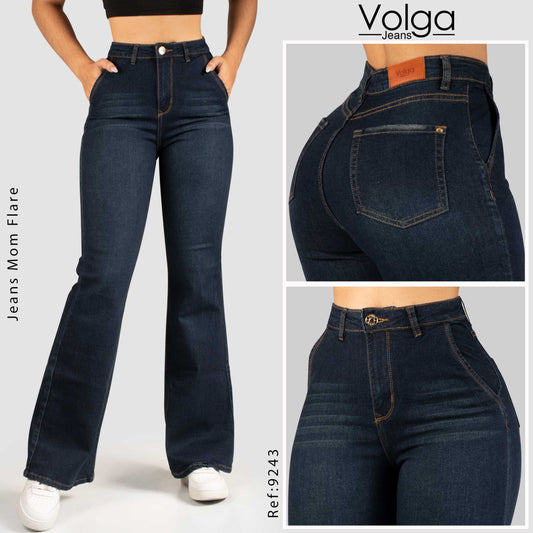 JEANS MUJER MOM FLARE TIRO ALTO 9243
