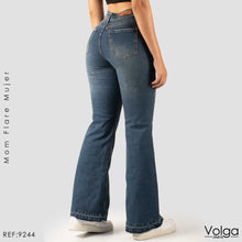 Cargar imagen en el visor de la galería, JEANS MUJER MOM FLARE TIRO ALTO 9244
