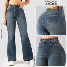 Cargar imagen en el visor de la galería, JEANS MUJER MOM FLARE TIRO ALTO 9244
