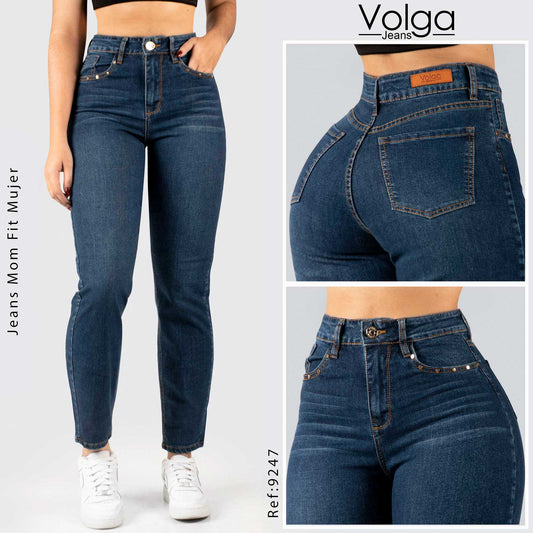 JEANS MUJER MOM FIT TIRO ALTO 9247