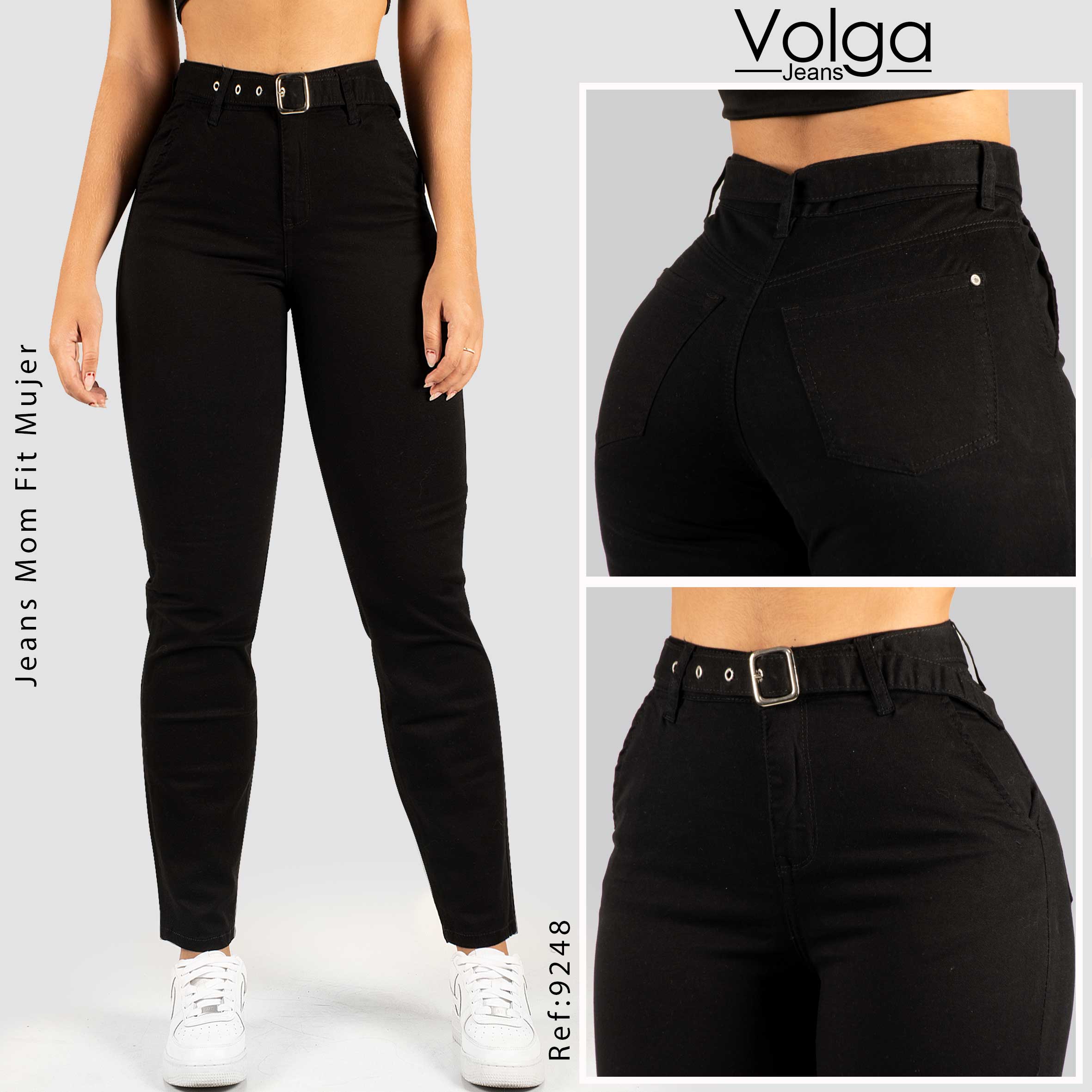 PANTALON DRILL MUJER MOM FIT TIRO ALTO 9248