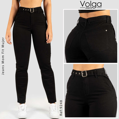 PANTALON DRILL MUJER MOM FIT TIRO ALTO 9248