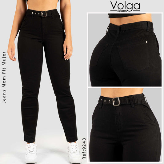 PANTALON DRILL MUJER MOM FIT TIRO ALTO 9248