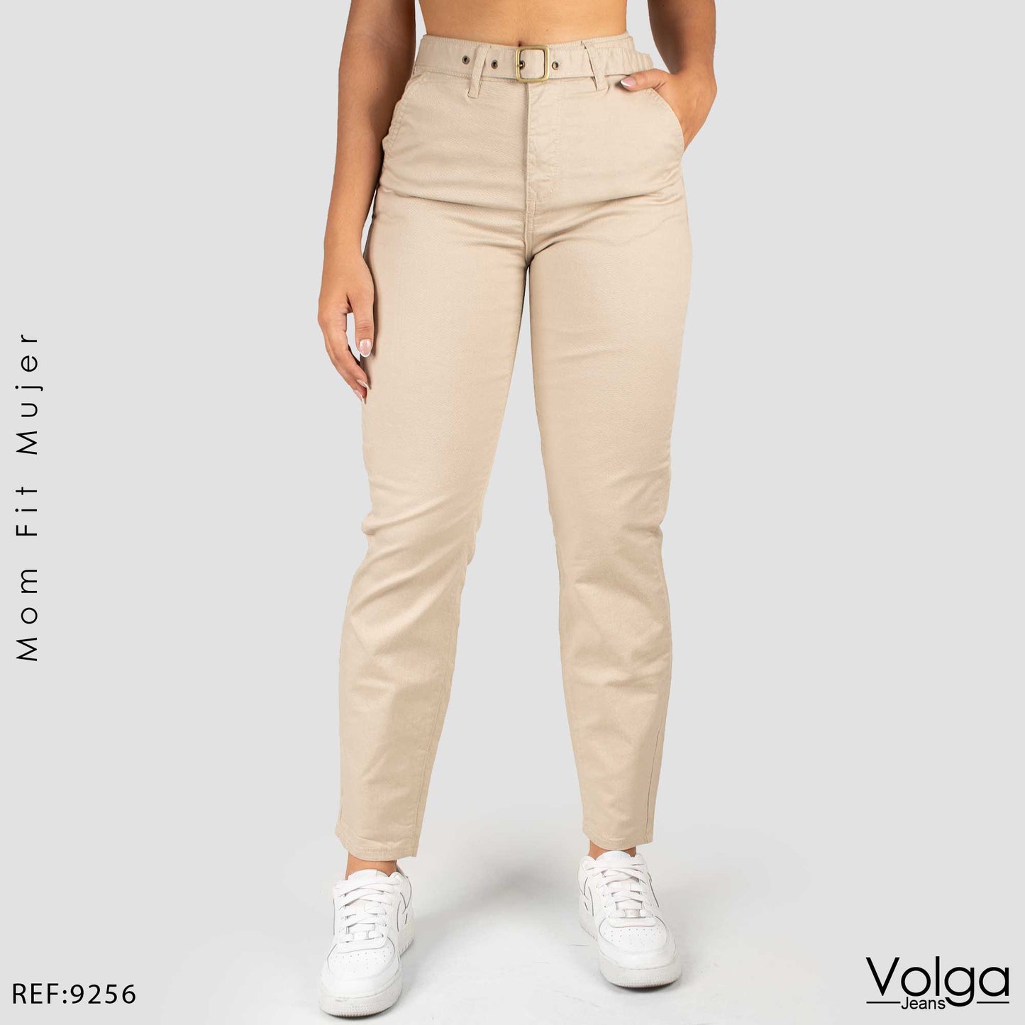 PANTALON DRILL MUJER TIRO ALTO 9256