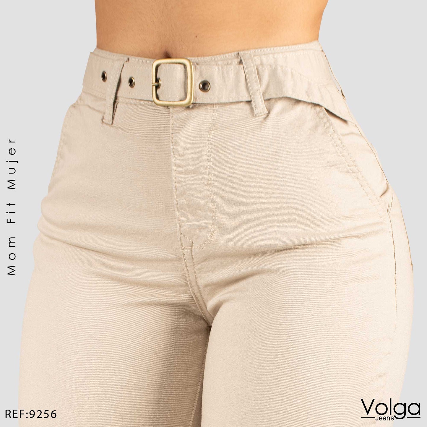 PANTALON DRILL MUJER TIRO ALTO 9256