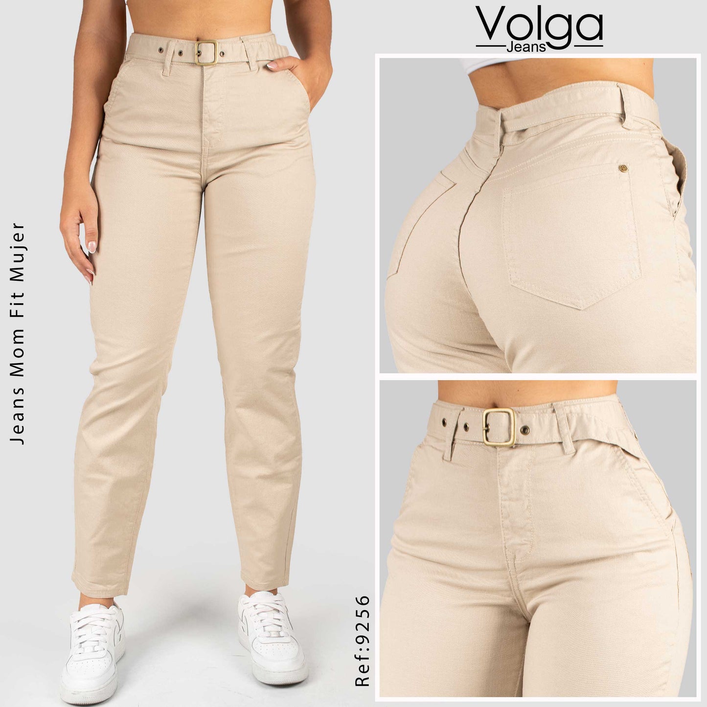 PANTALON DRILL MUJER TIRO ALTO 9256