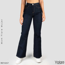 Cargar imagen en el visor de la galería, JEANS MUJER MOM FLARE TIRO ALTO 9257
