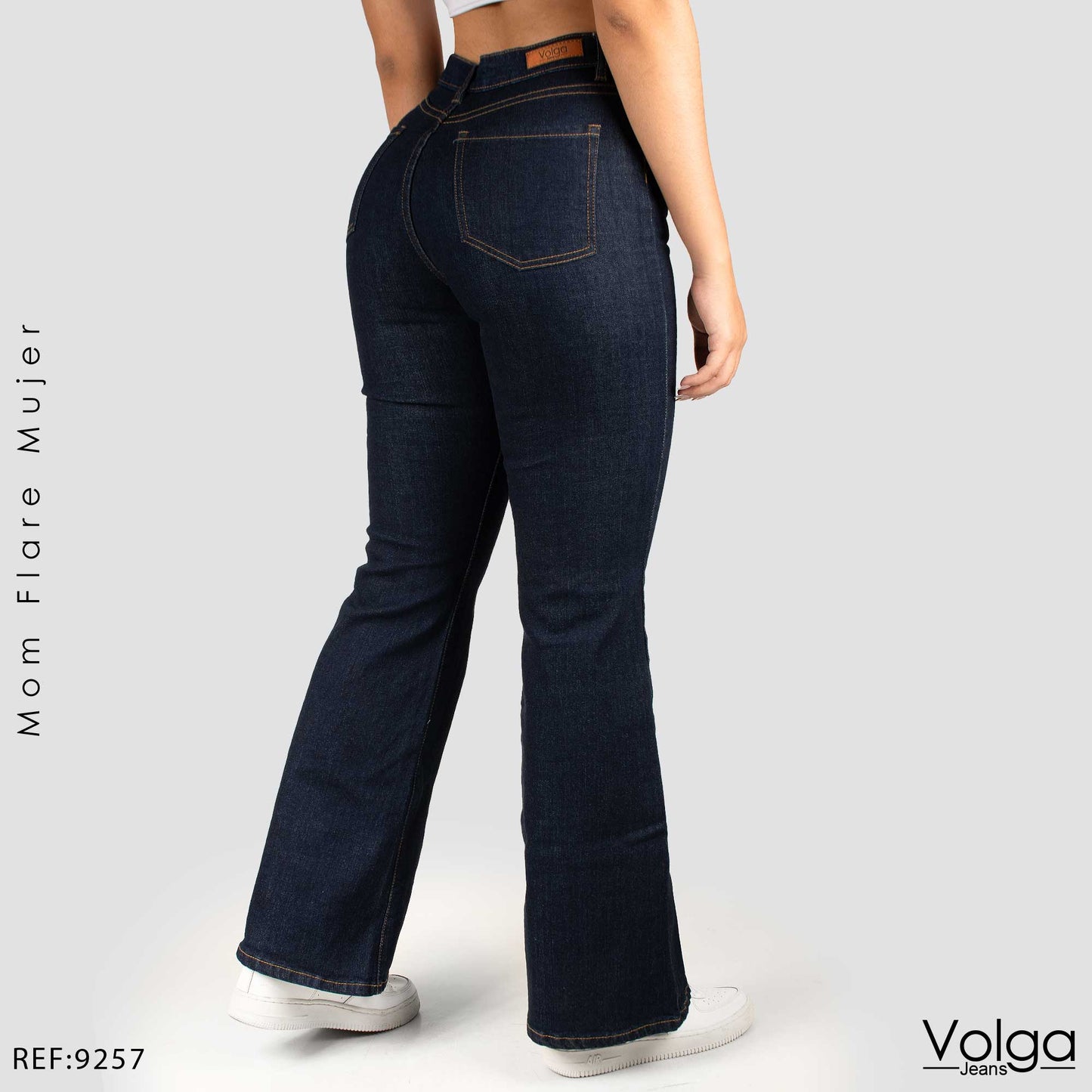 JEANS MUJER MOM FLARE TIRO ALTO 9257