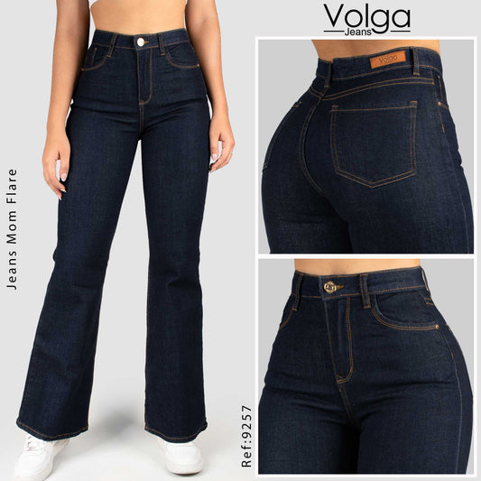 JEANS MUJER MOM FLARE TIRO ALTO 9257