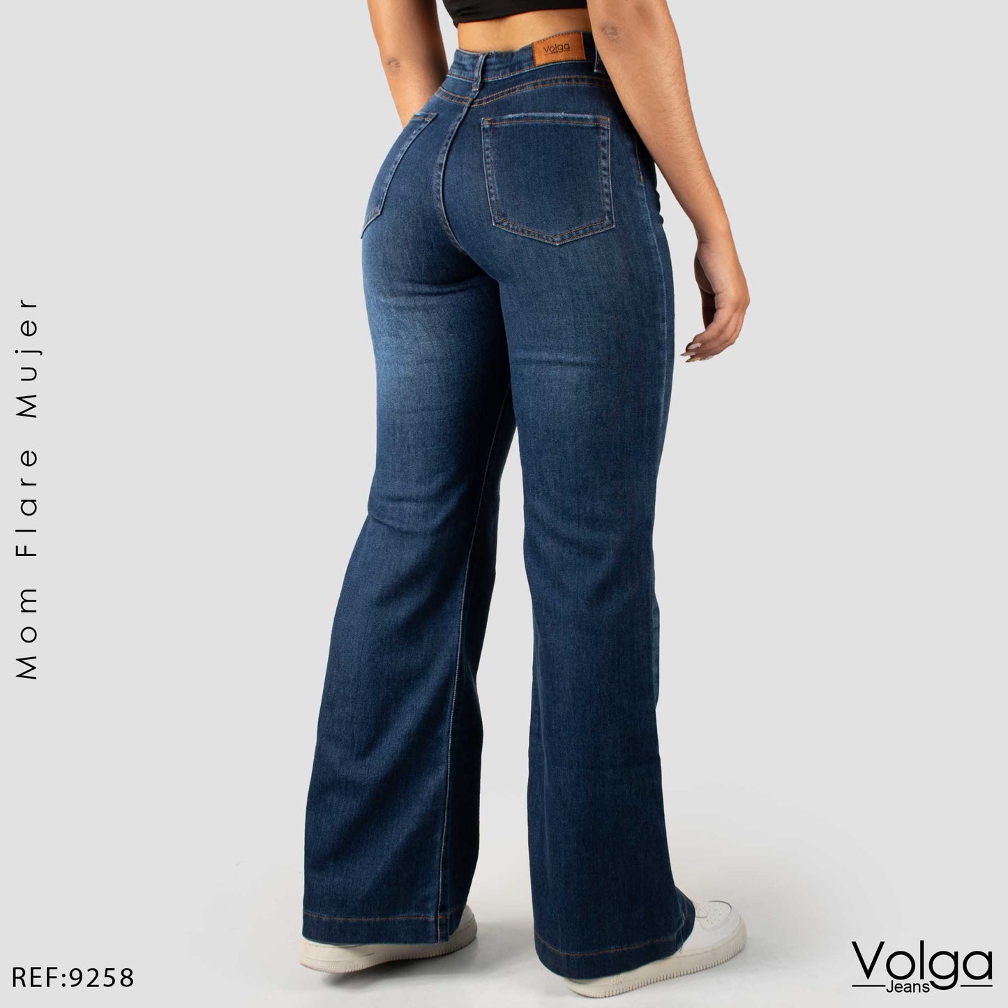 JEANS MUJER MOM FLARE TIRO ALTO 9258