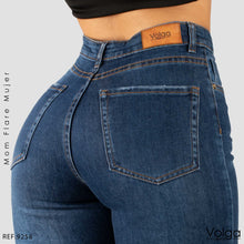 Cargar imagen en el visor de la galería, JEANS MUJER MOM FLARE TIRO ALTO 9258
