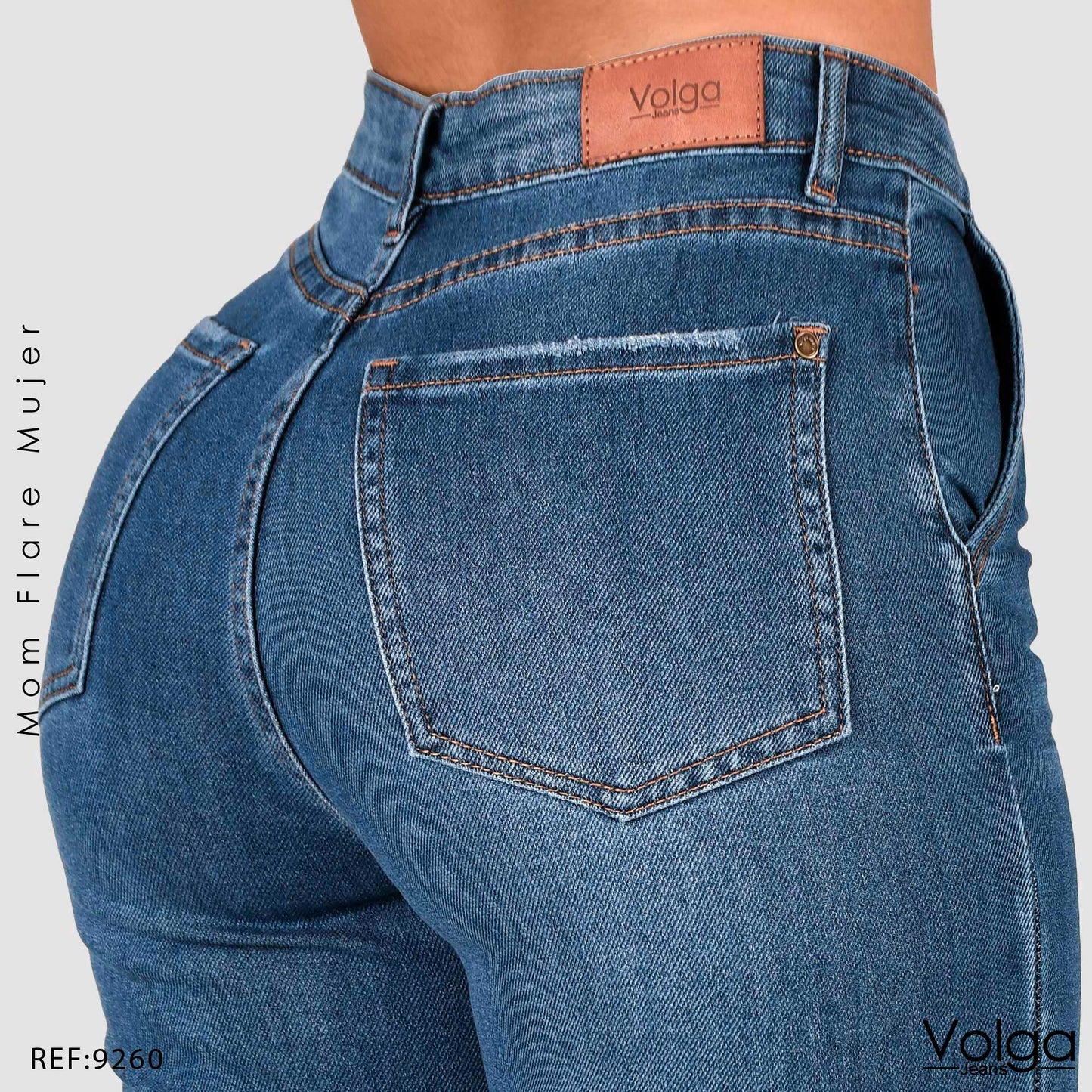 JEANS MUJER MOM FLARE TIRO ALTO 9260