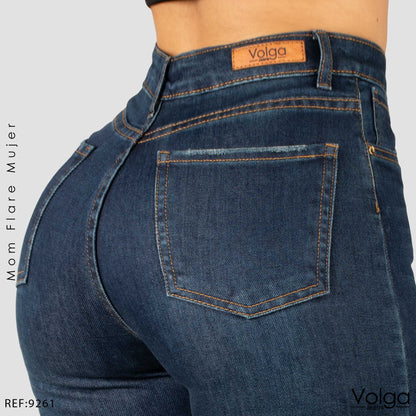 JEANS MUJER MOM FLARE TIRO ALTO 9261