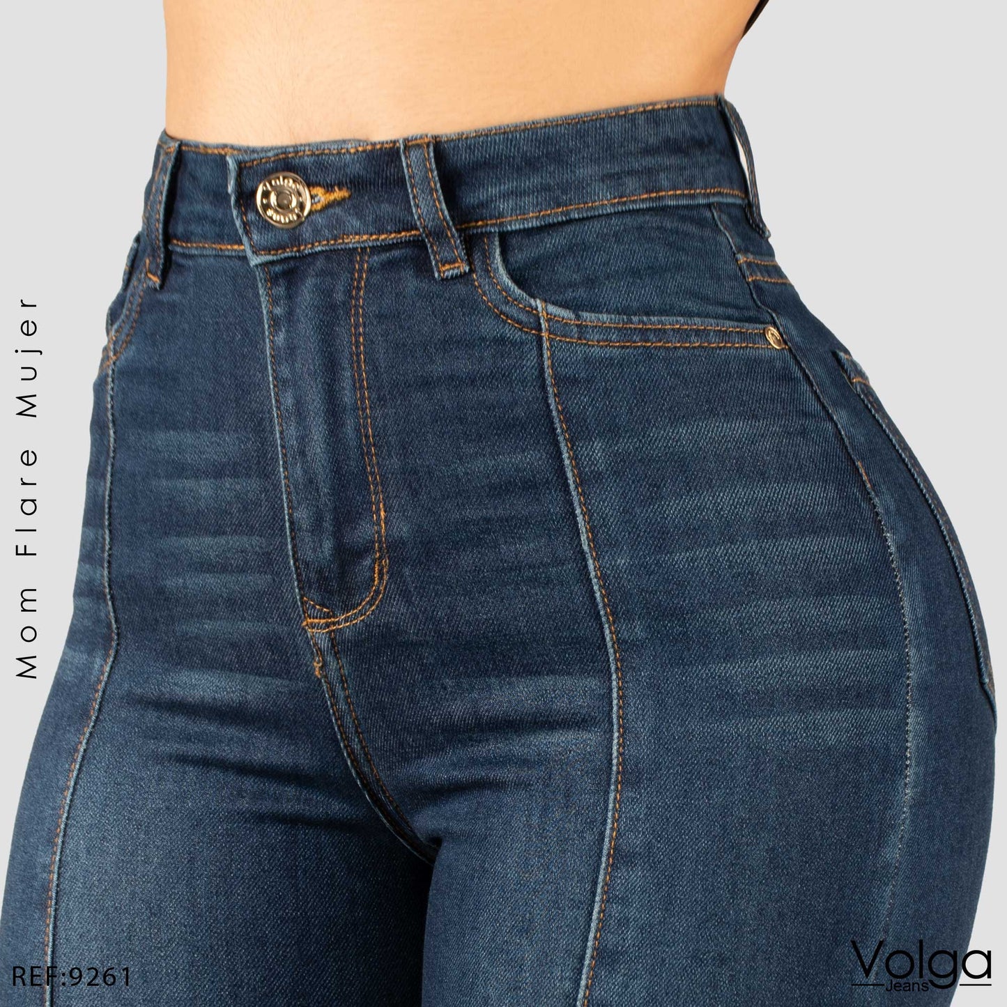 JEANS MUJER MOM FLARE TIRO ALTO 9261