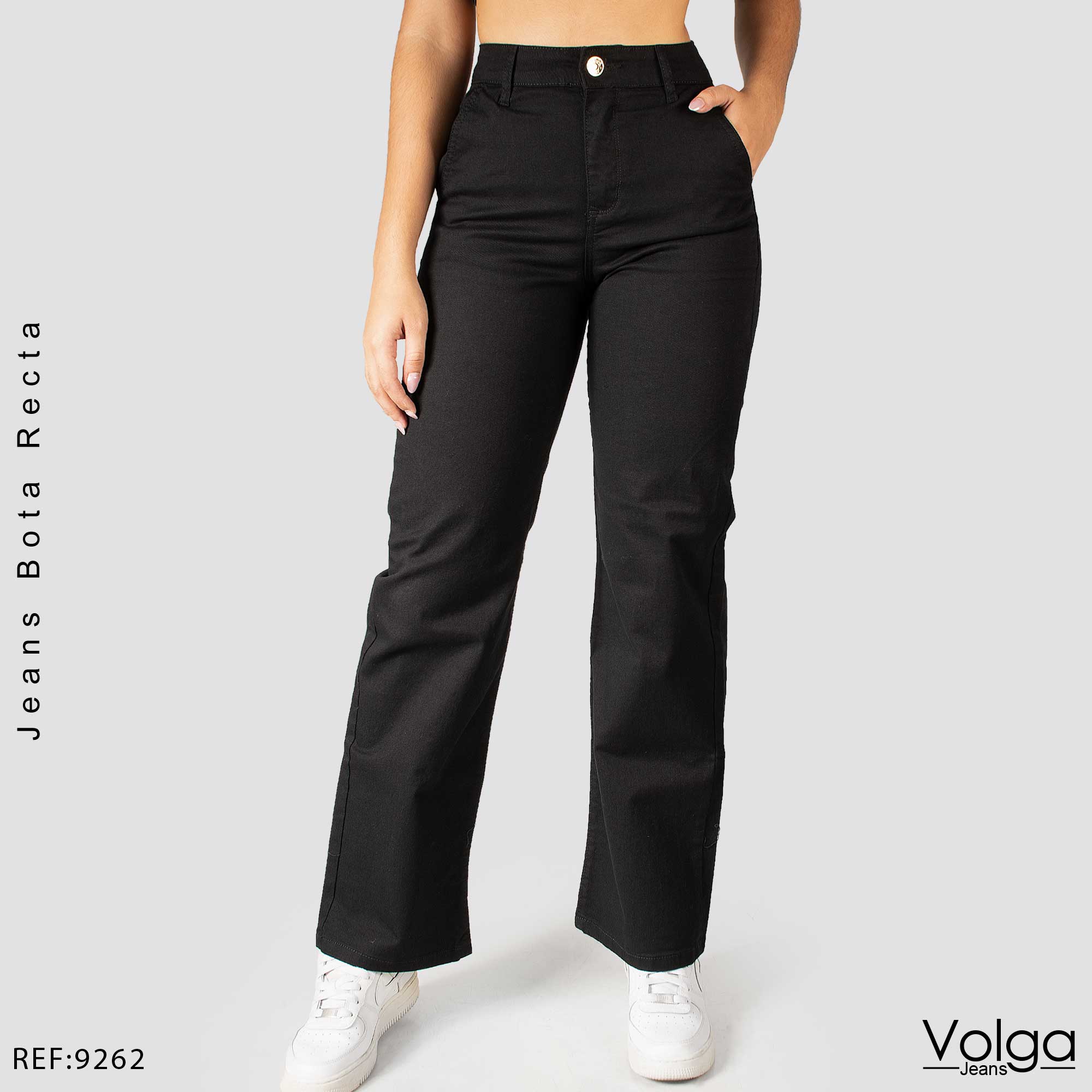 PANTALON DRILL MUJER BOTA RECTA TIRO ALTO 9262