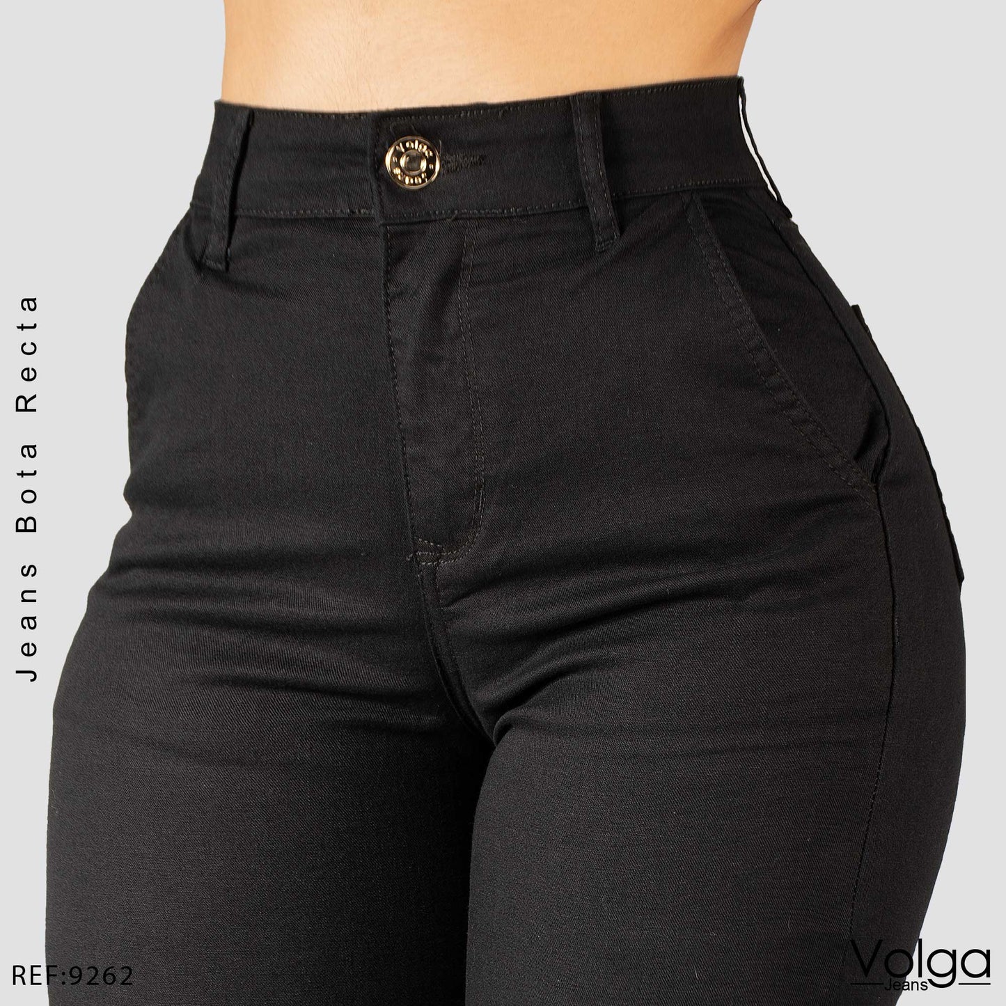 PANTALON DRILL MUJER BOTA RECTA TIRO ALTO 9262