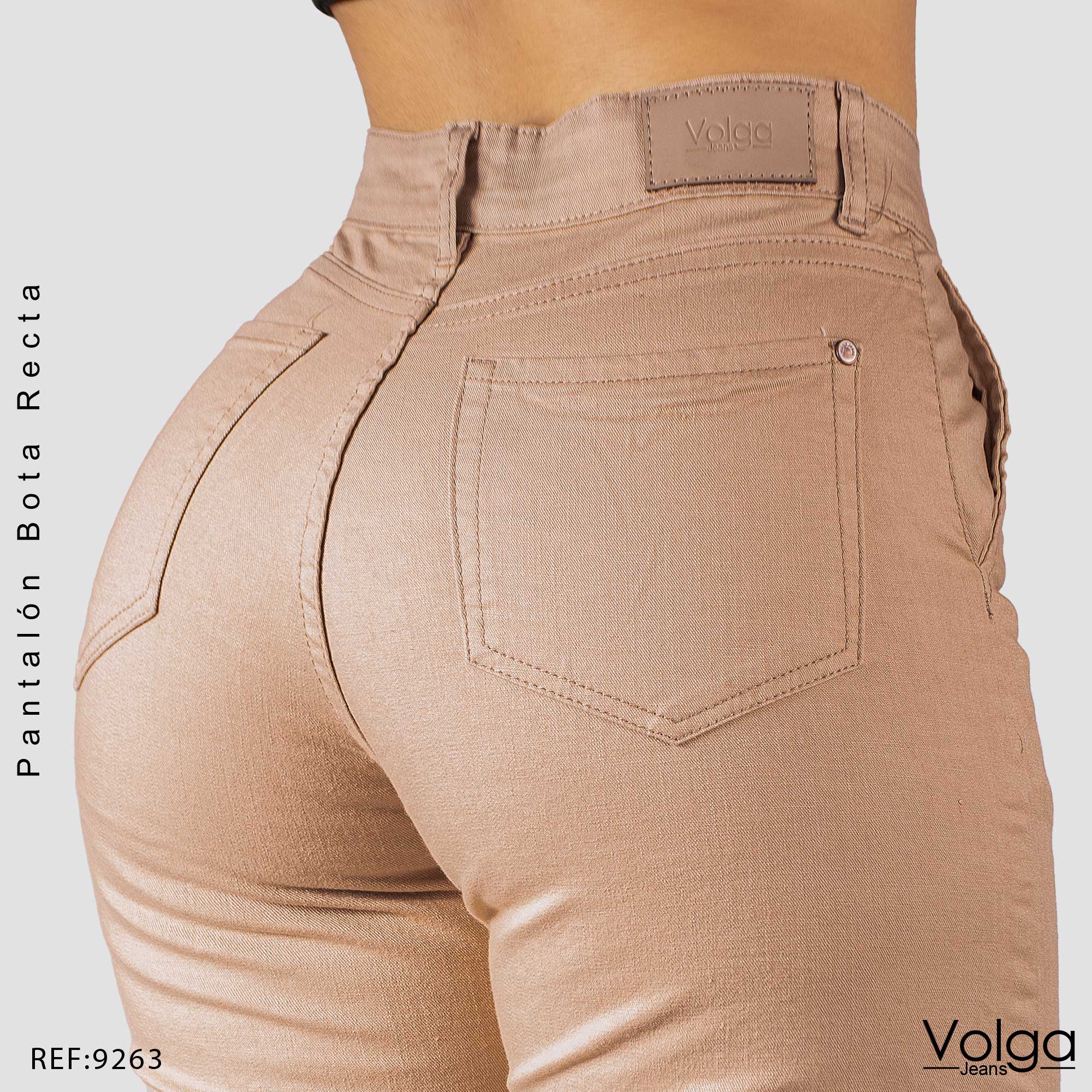 PANTALON DRILL MUJER BOTA RECTA TIRO ALTO 9263