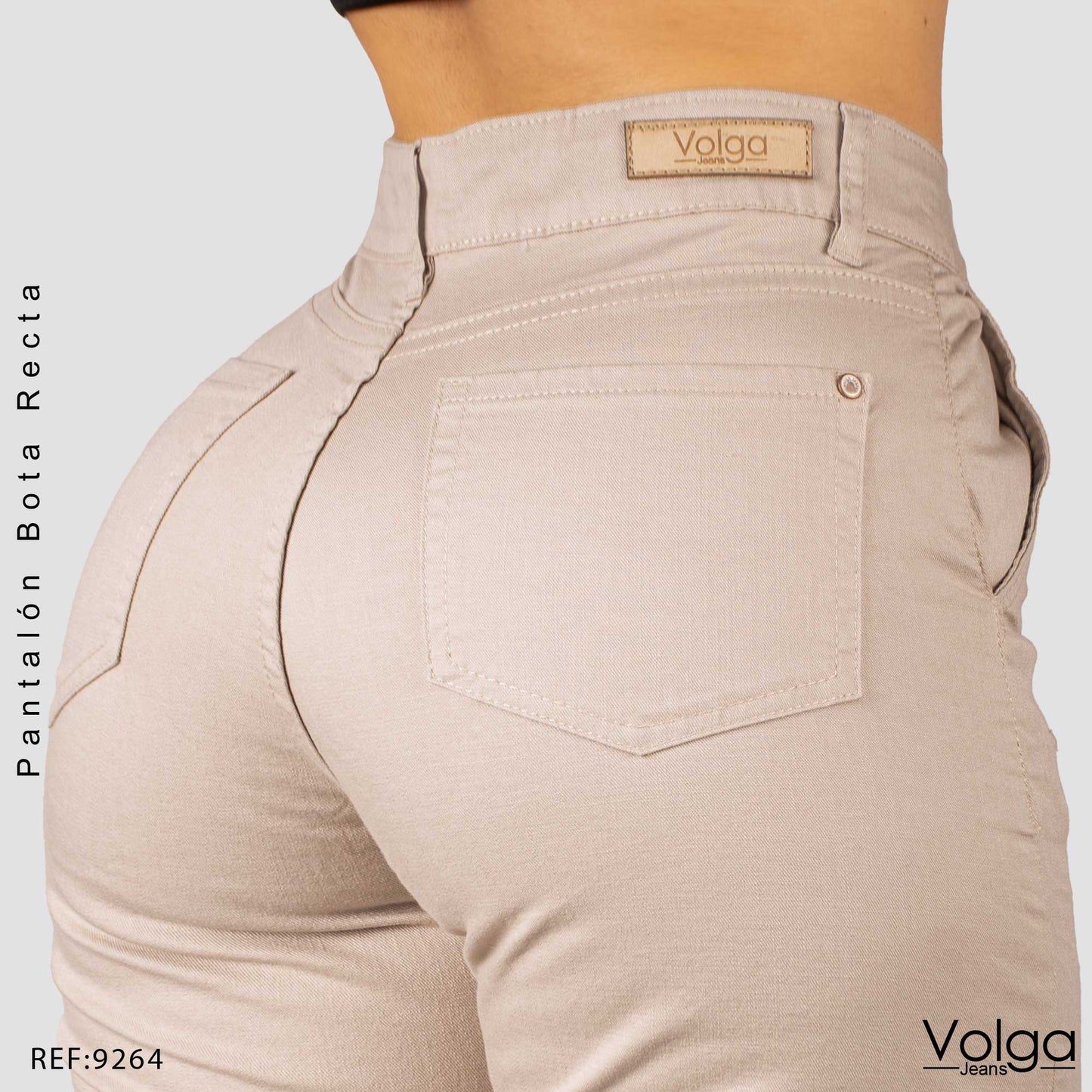 PANTALON DRILL MUJER BOTA RECTA TIRO ALTO 9264