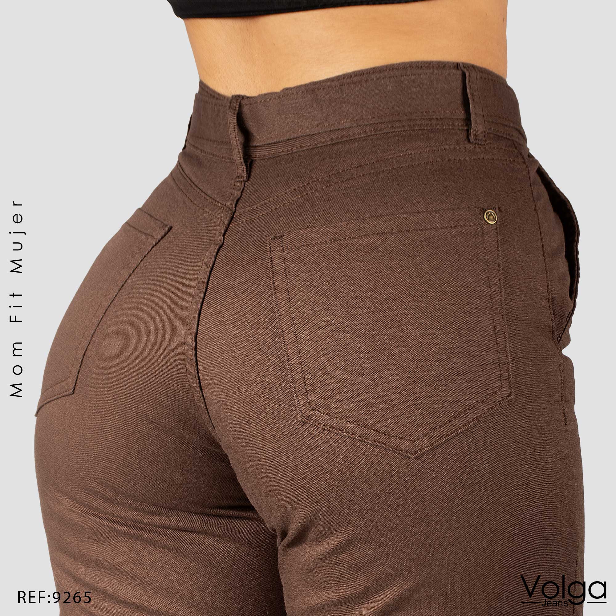 PANTALON DRILL MUJER MOM FIT TIRO ALTO 9265