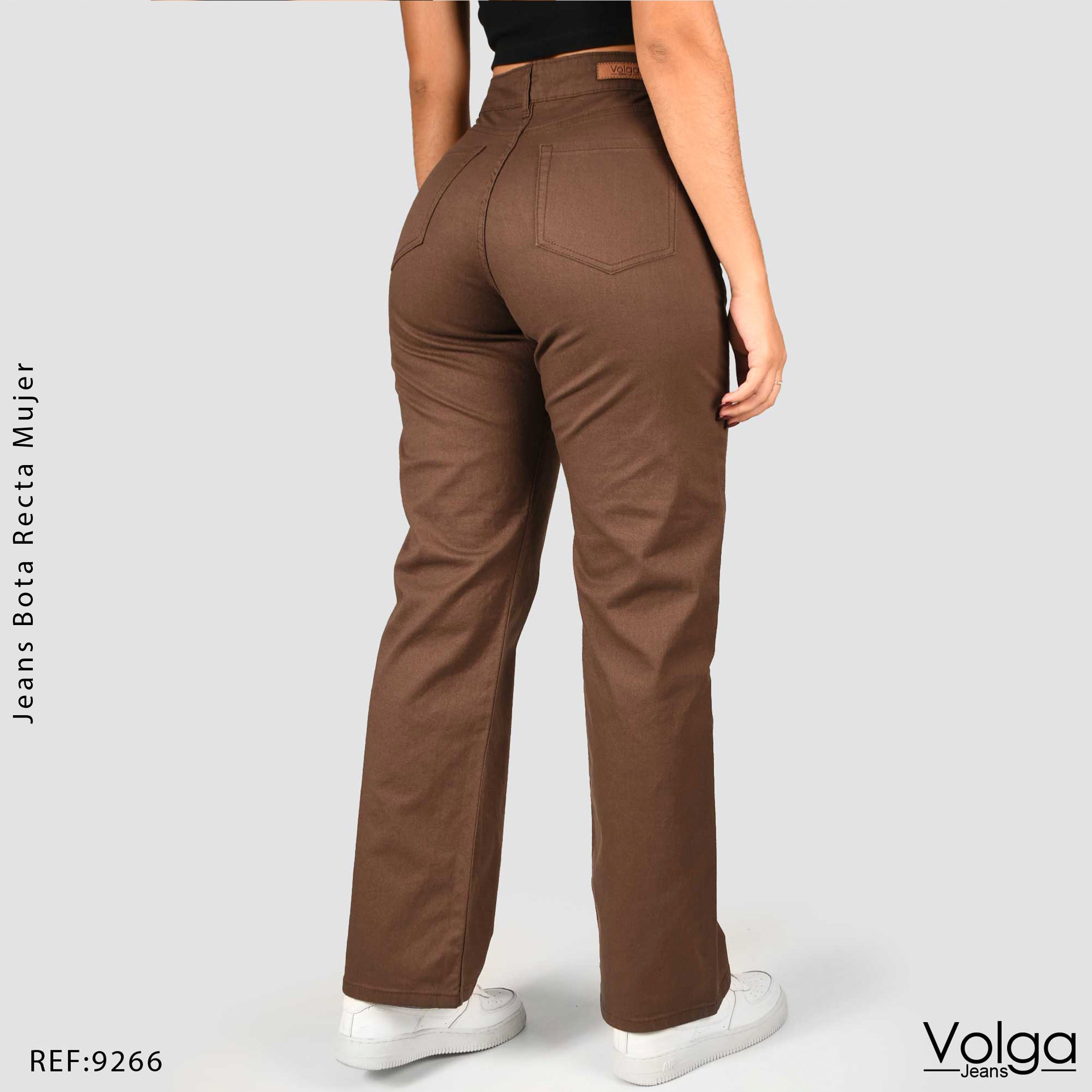 PANTALON DRILL MUJER BOTA RECTA TIRO ALTO 9266