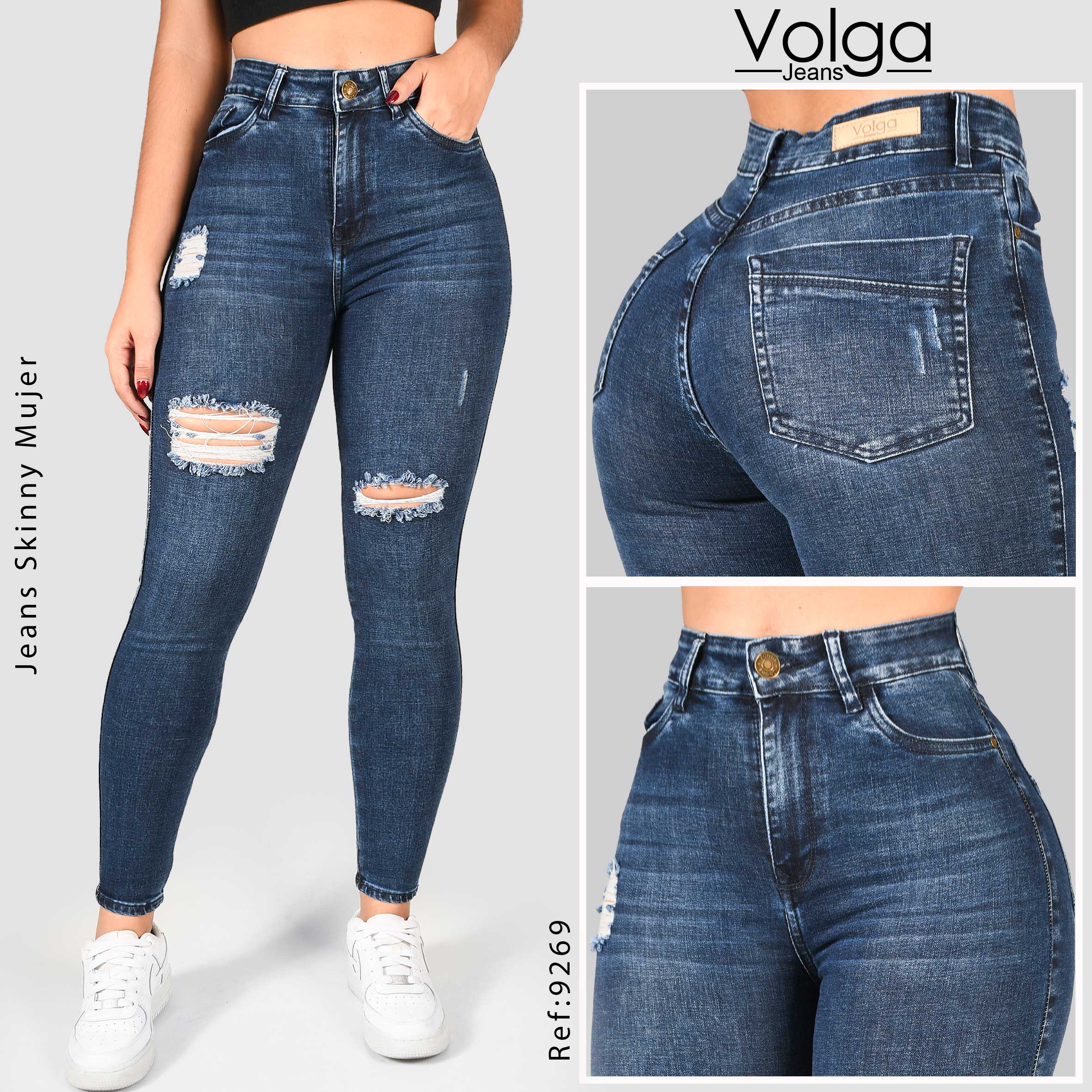 JEANS MUJER SKINNY TIRO ALTO 9269