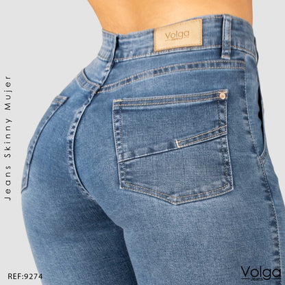 JEANS MUJER SKINNY TIRO ALTO 9274