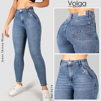 JEANS MUJER SKINNY TIRO ALTO 9274