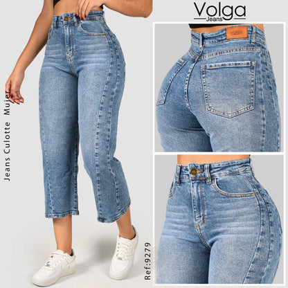 JEANS MUJER CULOTTE TIRO ALTO 9279