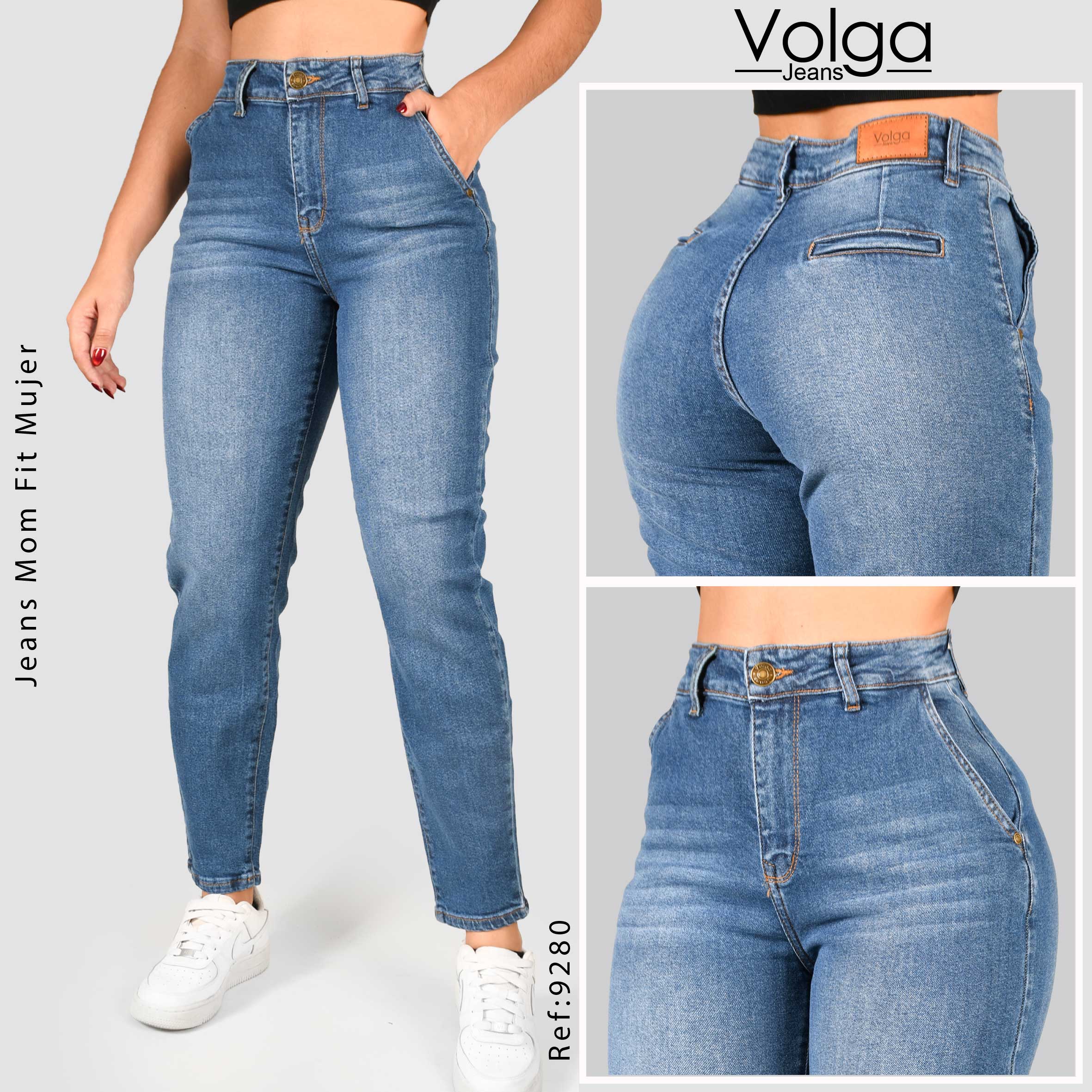 JEANS MUJER MOM FIT TIRO ALTO 9280