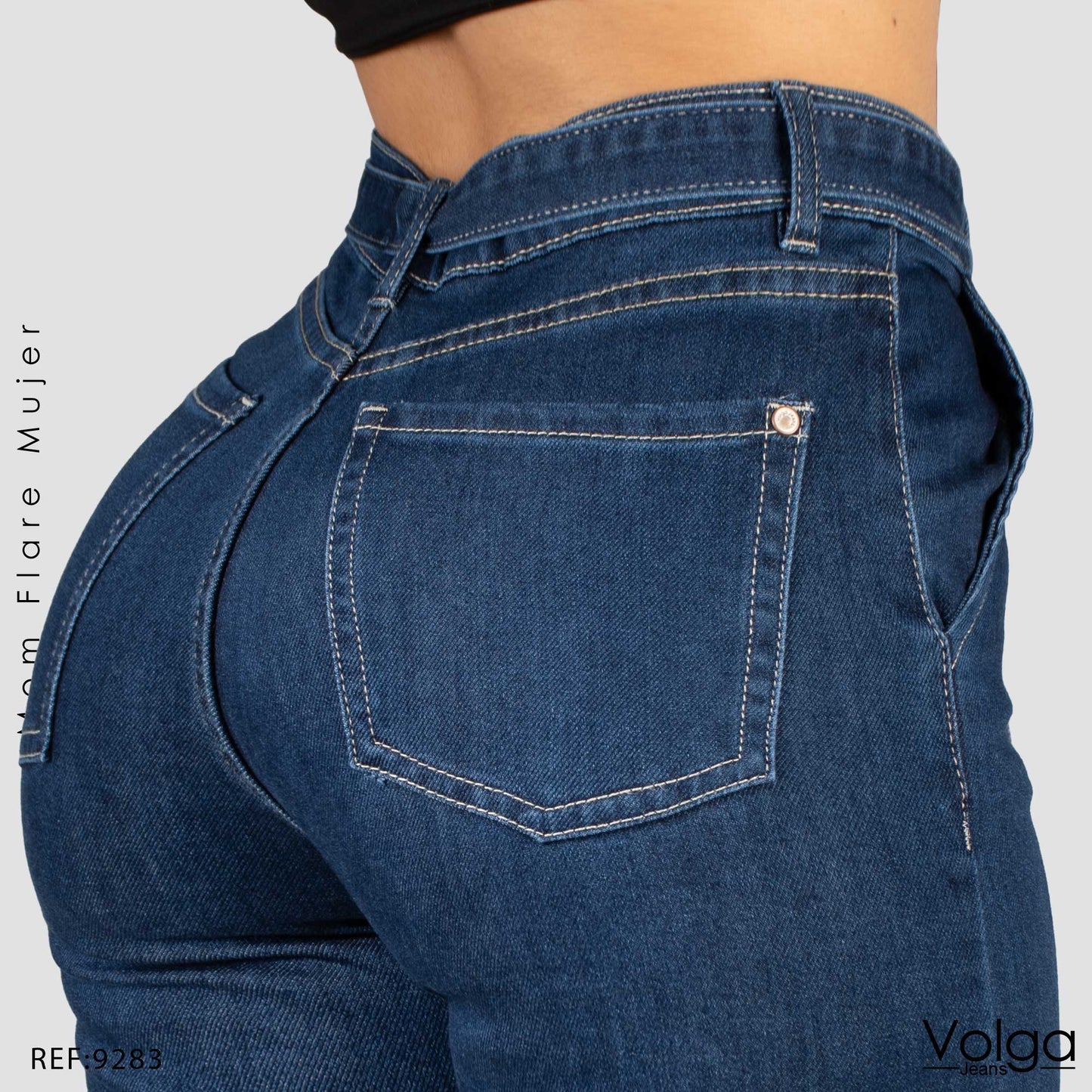 JEANS MUJER MOM FLARE TIRO ALTO 9283