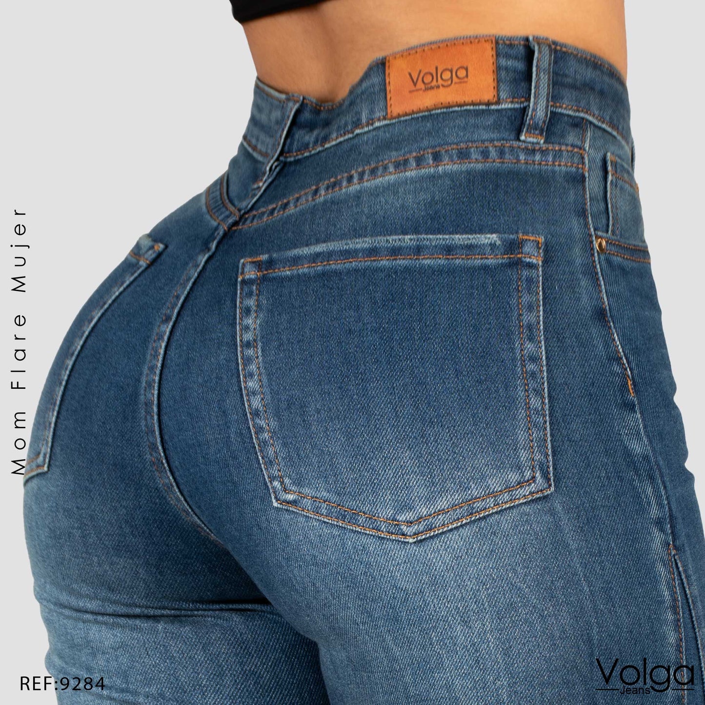 JEANS MUJER MOM FLARE TIRO ALTO 9284