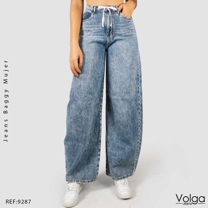 JEANS MUJER RIGIDO BAGGYTIRO ALTO 9287