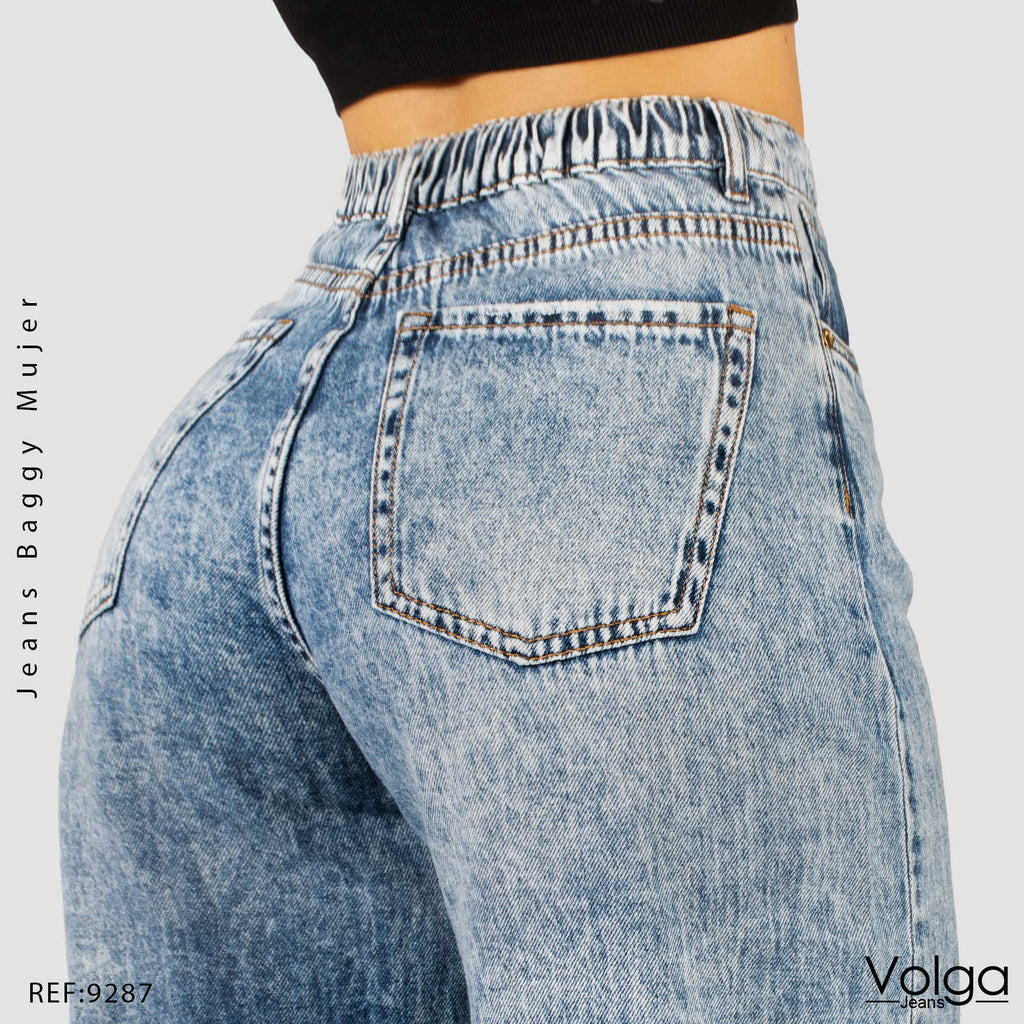 JEANS MUJER RIGIDO BAGGYTIRO ALTO 9287