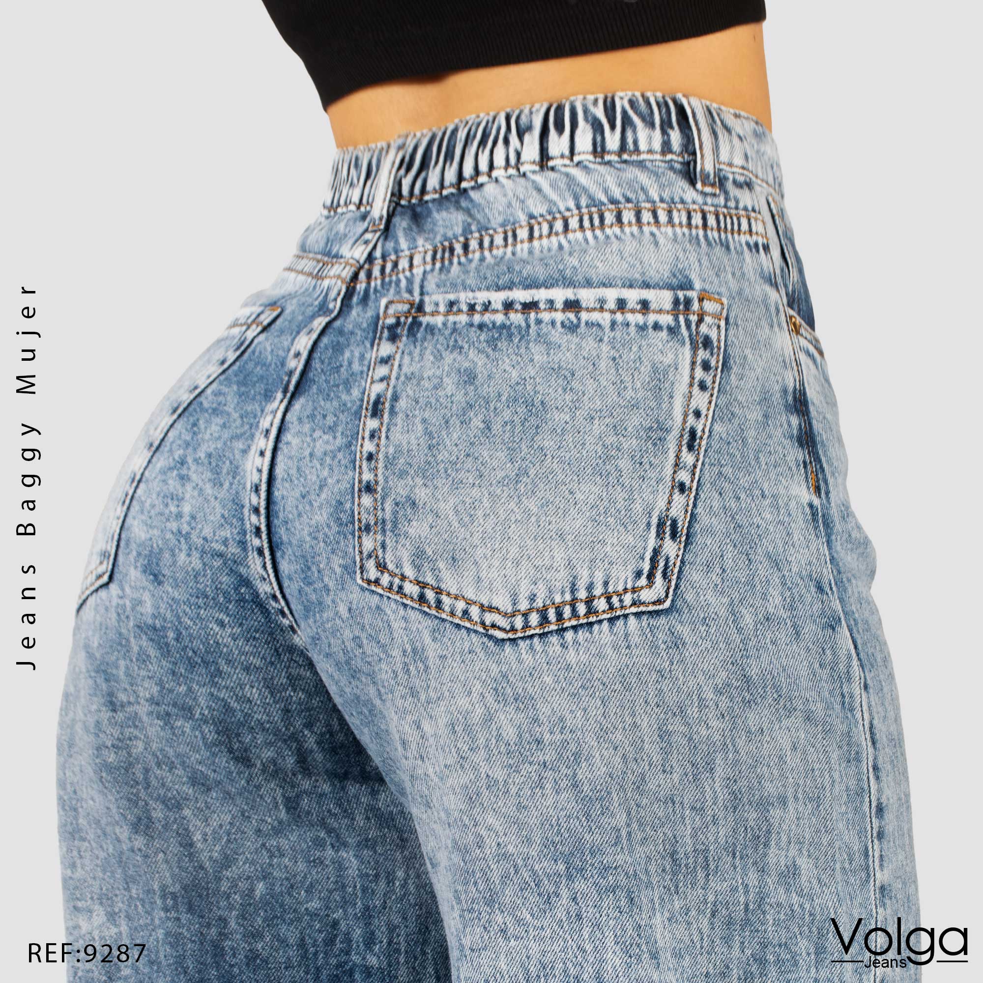 JEANS MUJER RIGIDO BAGGYTIRO ALTO 9287